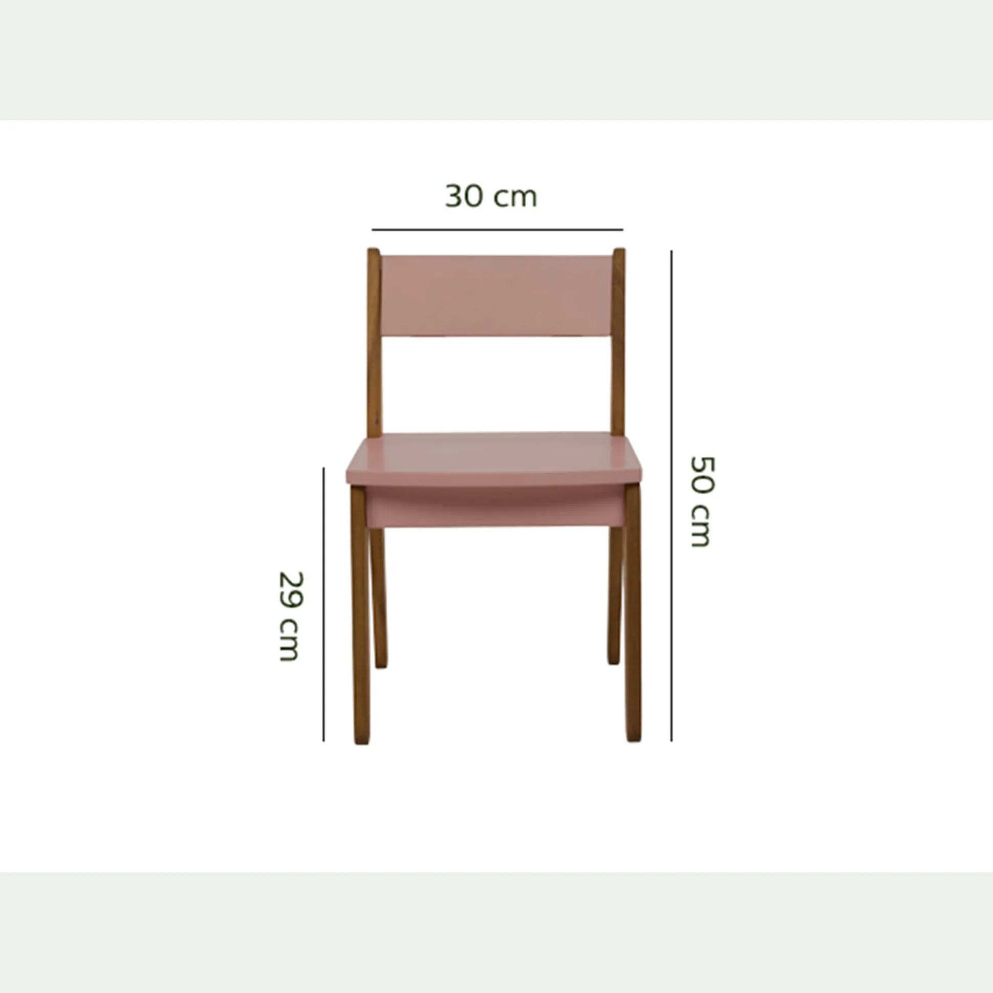 Chaise enfant en acacia - rose