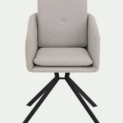 Chaise pivotante avec accoudoirs en tissu - gris borie