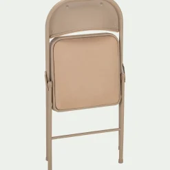 Chaise pliante en métal et tissu - beige