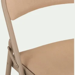 Chaise pliante en métal et tissu - beige