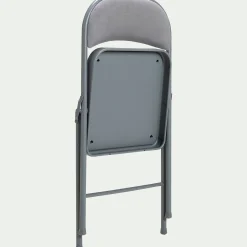 Chaise pliante en métal et tissu - gris restanque