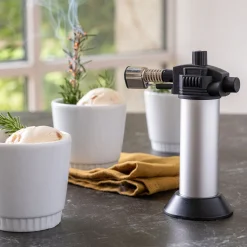 Chalumeau de cuisine en métal - argenté