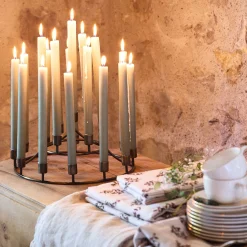 Chandelier 19 bougies en fer D33,5xH15cm - doré