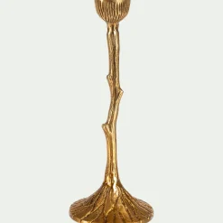 Chandelier effet bois en laiton H20cm - doré