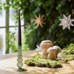 Chandelier sculpté en verre - vert