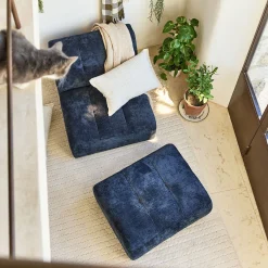 Chauffeuse en tissu Eden - bleu marine