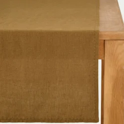 Chemin de table en lin lavé 50x150cm - brun alep