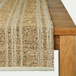 Chemin de table en paille et coton - naturel 50x150cm