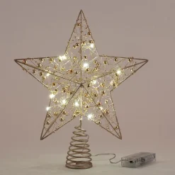 Cimier étoile lumineux H27cm - naturel