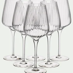 Coffret de 6 verres à pied tulipe en cristallin 45cl - transparent