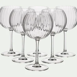 Coffret de 6 verres à pied ballon en cristallin 58cl - transparent