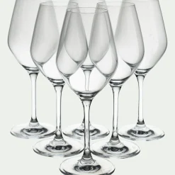 Coffret de 6 verres à pied en verre 35cl - transparent