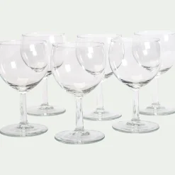 Coffret de 6 verres à pied 25cl en verre - transparent