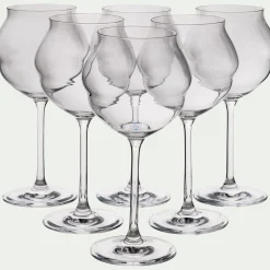 Coffret de 6 verres à pied en cristallin 50cl - transparent