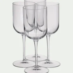 Coffret de 4 verres à pied en cristallin 28cl - transparent