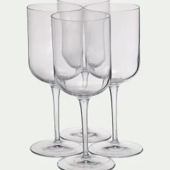 Coffret de 4 verres à pied en cristallin 40cl - transparent