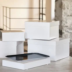 Coffret traiteur en carton 28x42cm - blanc