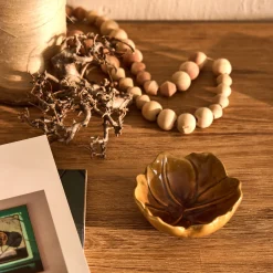 Collier décoratif de perles en terre cuite L50cm - marron