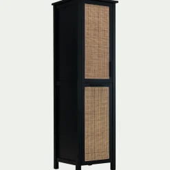 Colonne de salle de bain en bois de cèdre et cannage - H171cm