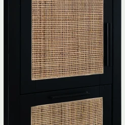 Colonne de salle de bain en bois de cèdre et cannage - H171cm