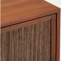 Commode 3 tiroirs en acajou L120cm - bois foncé