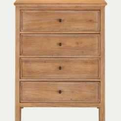 Commode 4 tiroirs en bois d'orme et de pin - bois clair