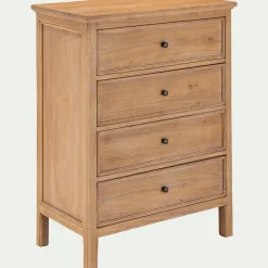 Commode 4 tiroirs en bois d'orme et de pin - bois clair