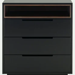 Commode 3 tiroirs en bois - noir