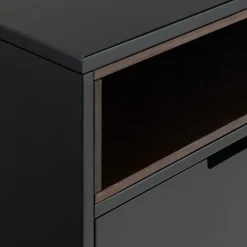 Commode 3 tiroirs en bois - noir