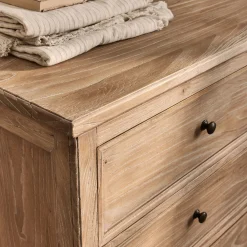 Commode 6 tiroirs en bois d'orme et de pin - bois clair