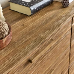 Commode 6 tiroirs en bois d'acacia massif - bois clair