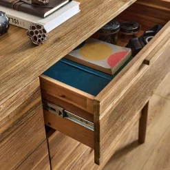 Commode 6 tiroirs en bois d'acacia massif - bois clair