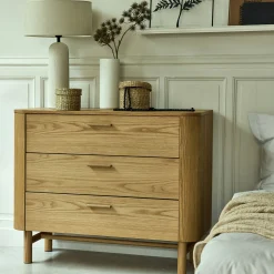 Commode 3 tiroirs en bois - bois clair