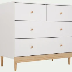 Commode enfant 4 tiroirs en bois - blanc