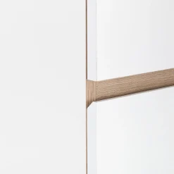 Commode module 4 tiroirs en bois effet chêne H94XL94cm - blanc