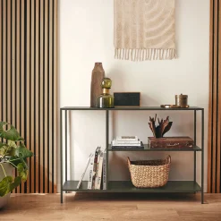 Console 3 plateaux en métal - vert cèdre