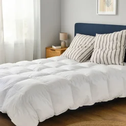 Couette tempérée percale de coton et fibre siliconée - 240x220cm