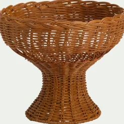 Coupe à fruits en rotin D26cm - marron