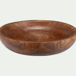 Coupe décorative en bois de paulownia D45cm - bois foncé