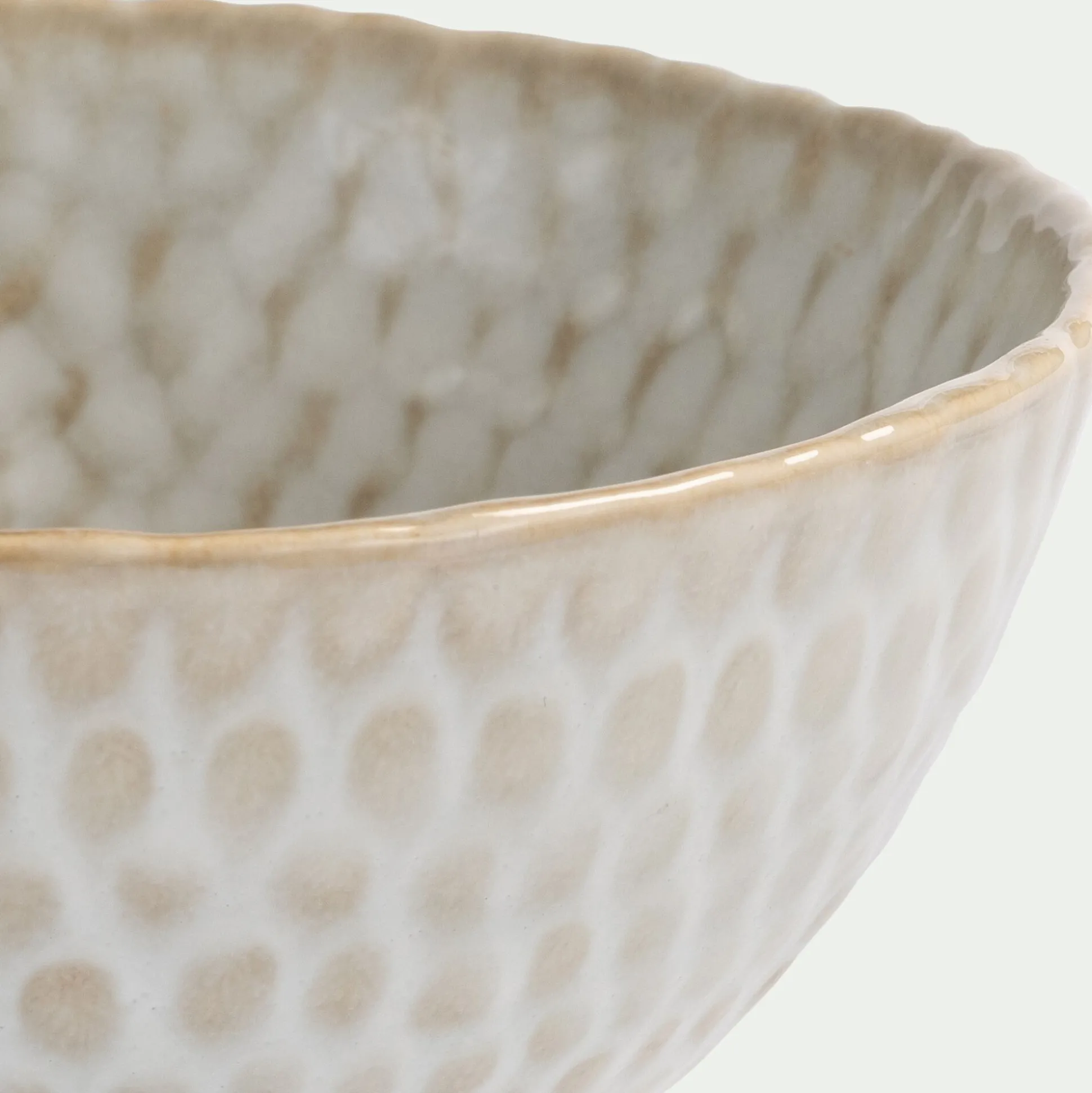 Coupe décorative en grès D17,5cm - blanc