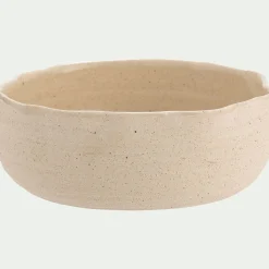 Coupe décorative en grès D15,2xH6cm - beige