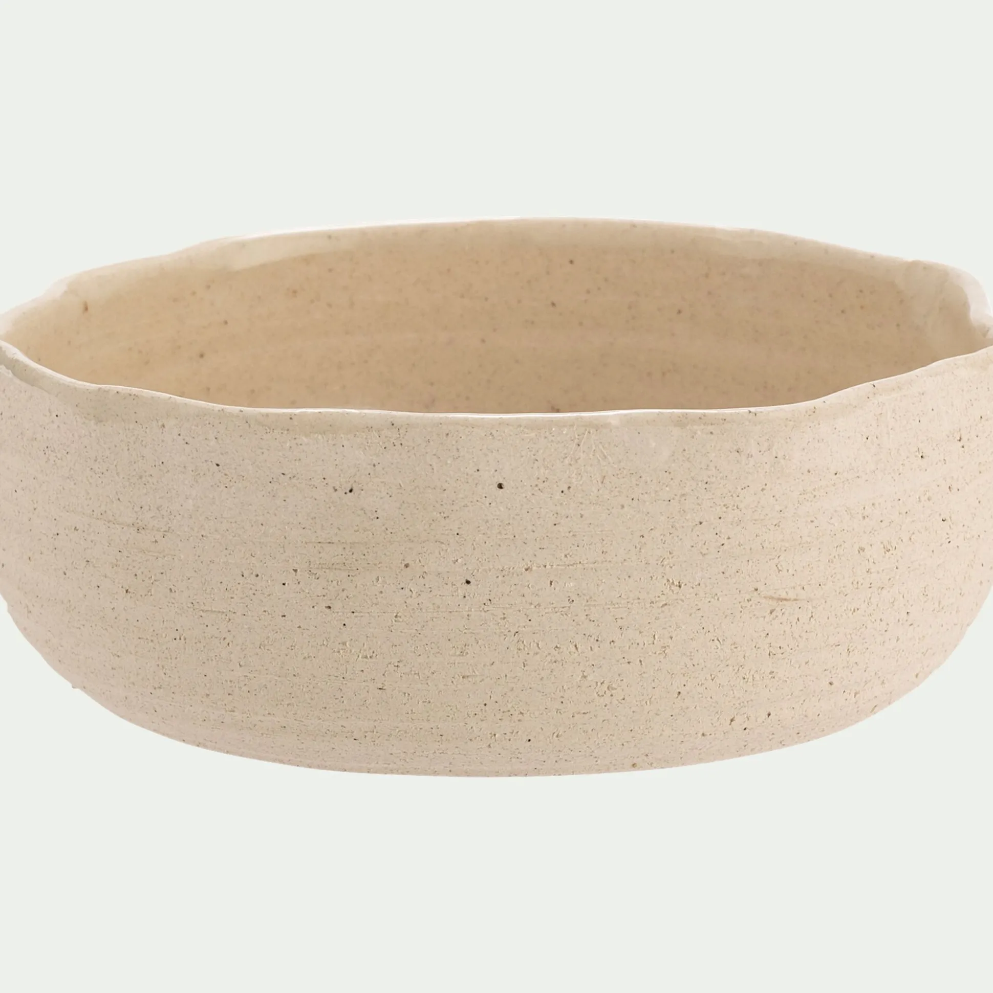 Coupe décorative en grès D15,2xH6cm - beige