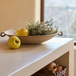 Coupe décorative ronde en aluminium D40cm - marron