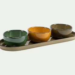 Coupelle apéritive en grès D8,5cm - vert mousse