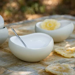 Coupelle en grès D14cm - blanc ventoux