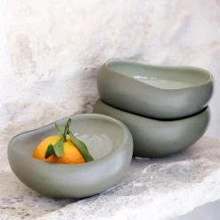 Coupelle en grès D14cm - vert olivier