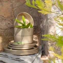 Coupelle mouchetée en grès D14cm - beige