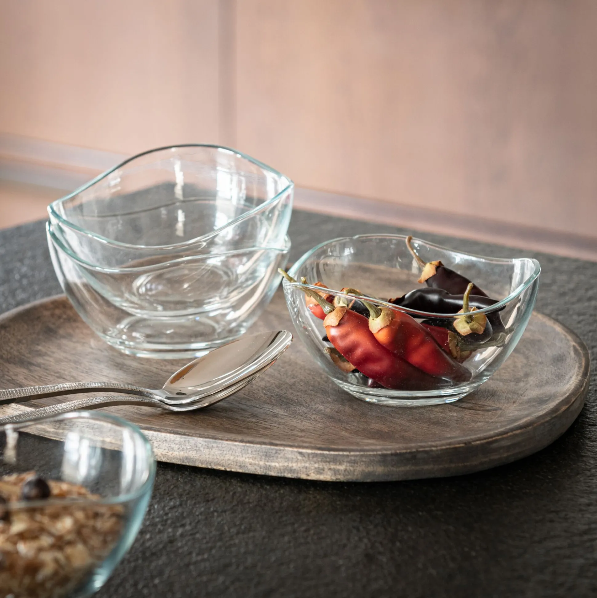 Coupelle ondulée en cristallin D12cm - transparent