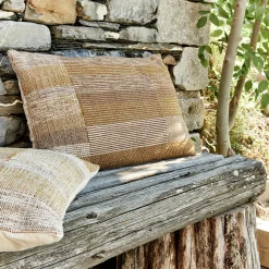 Coussin à motifs tissés en coton 40x60cm - brun