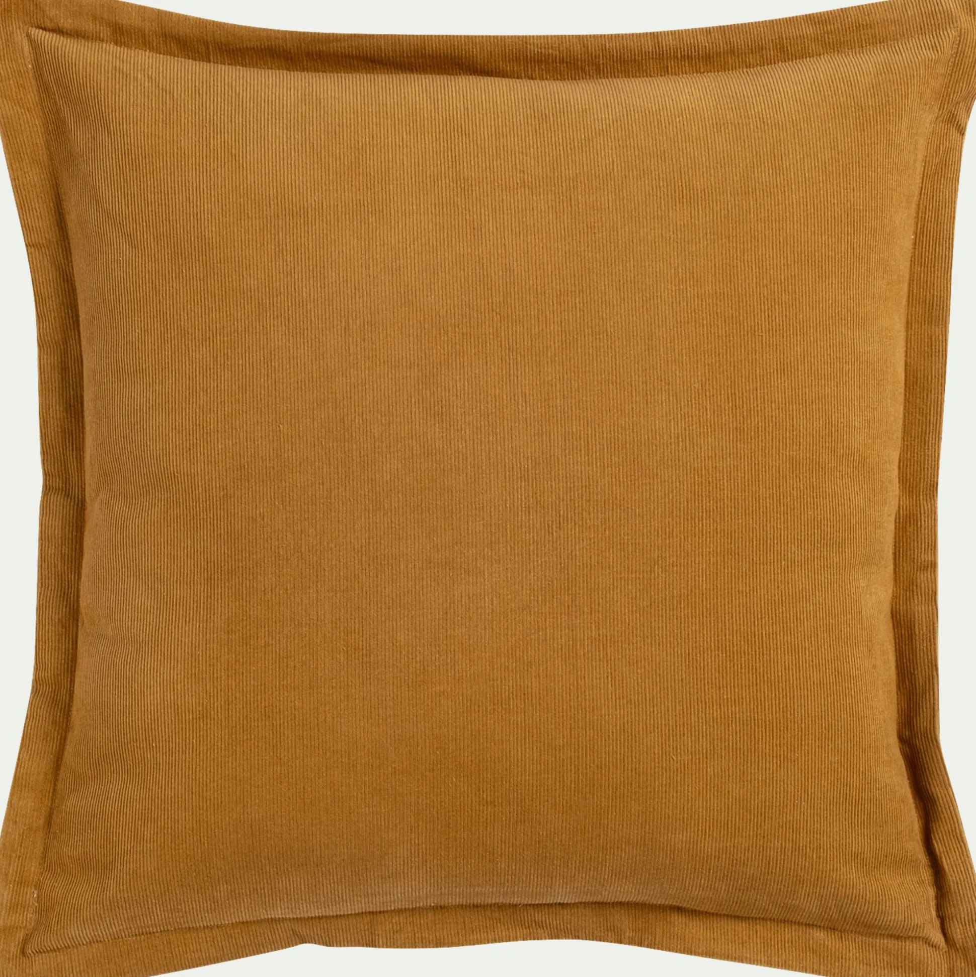 Coussin bicolore en velours côtelé 45x45cm - beige sable
